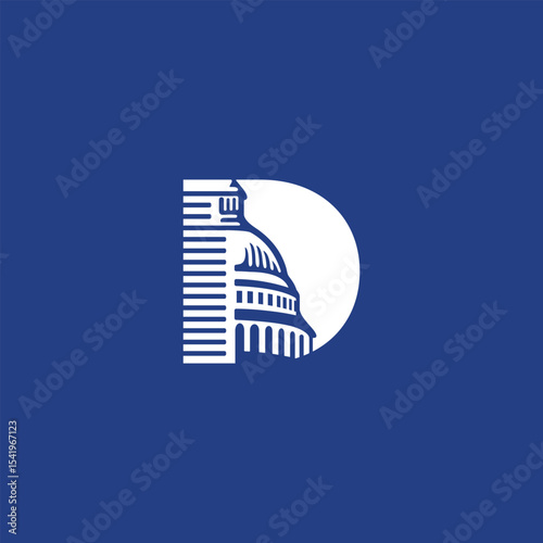 silhouette capitol government D logo