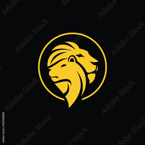 lion and lioness logo template