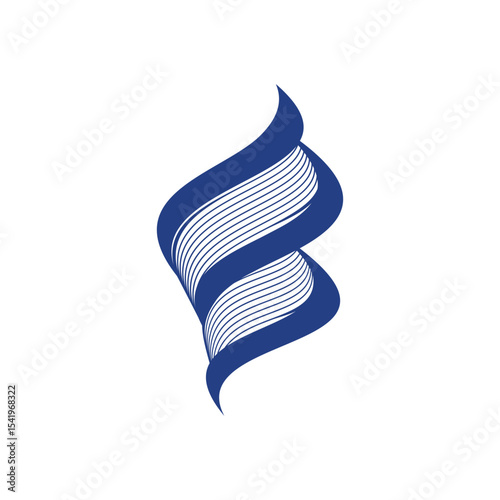 modern blue water wave logo