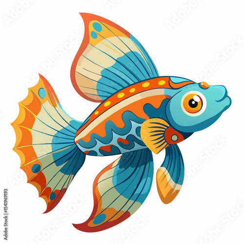 vector illustration of an aquarium fish