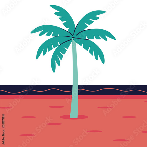 Palm Tree on a Tropical Island