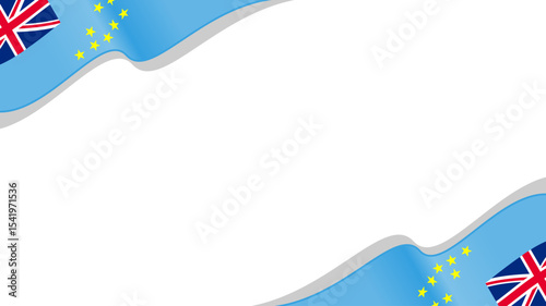 Flag of tuvalu frame, waving flag