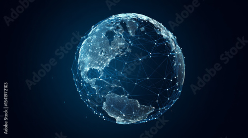 circle and global network technology background, abstract technology concept background, vector illustration.