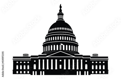 Capitol Building Vector Icon – Washington DC Congress Illustration

