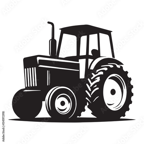 Field Work Tractor silhouette – Tractor illustration – Minimalist Tractor vector – Vehicle silhouette

