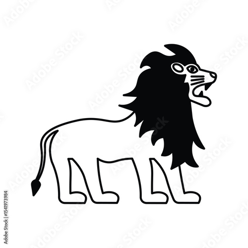 lion icon. isolated vector image for emblem and logo. courage, valor and power symbol.