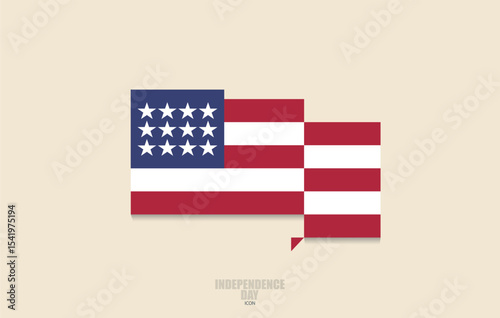 USA Flag Icon, In flat style. Editable file