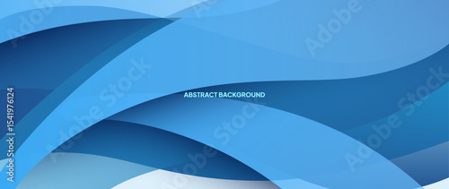 Blue abstract background with round objects overlapping each other to form a beautiful pattern. Vector template for digital lux business banner, contemporary formal invitation, luxury voucher
