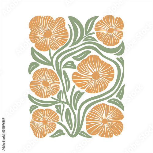 Colorful Retro Flower SVG Vector
