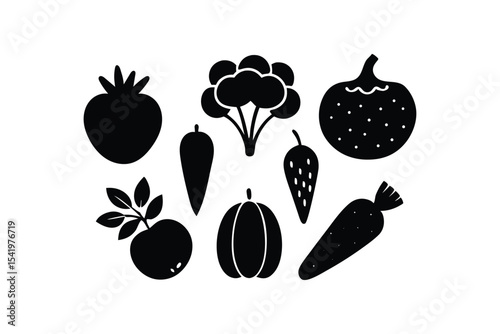 Vegetables and Salad Vector Bundle Healthy Organic Food Illustration
