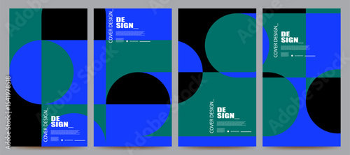 abstract geometric colorful background set