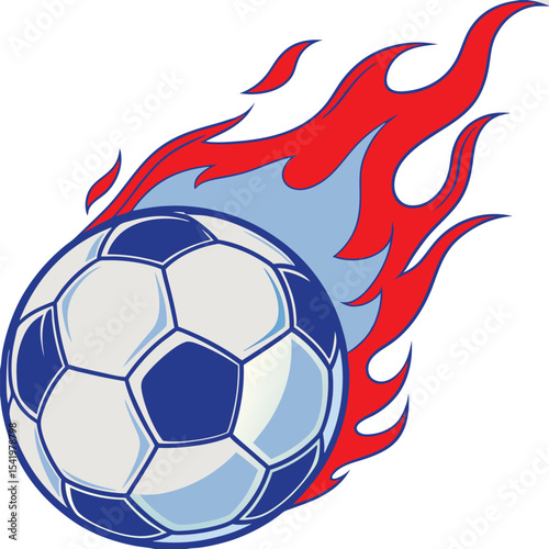 soccer ball with flames