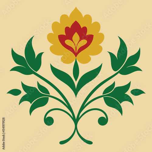 Elegant floral design in a stylized arrangement suitable for multiple design applications