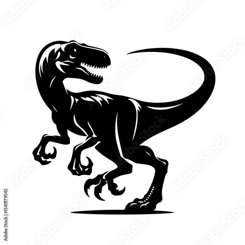 Premium Vector Collection of Fierce Velociraptor Silhouette Icons for Prehistoric and Design Projects