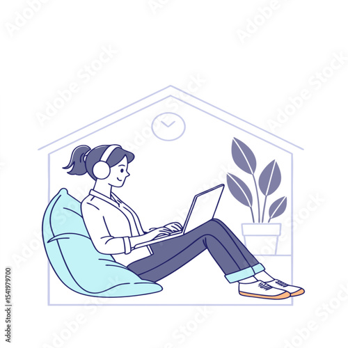 Work From Home Remote Woman Laptop