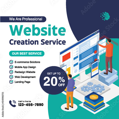 Web development services Media Poster Design Template