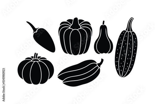 Vegetables and Salad Vector Bundle Healthy Organic Food Illustration