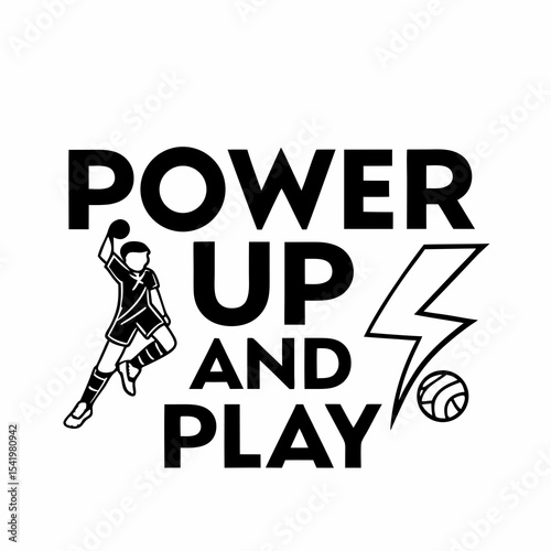 A gaming typography design, Power Up and Play