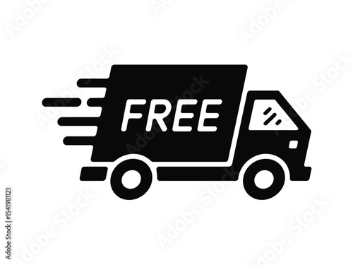 Free Shipping Icon Vector: Fast Delivery, E-commerce & Logistics