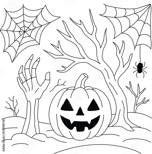 halloween pumpkin with bats