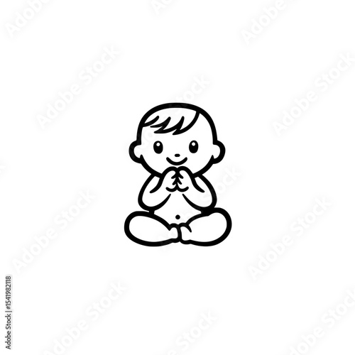 Cute Sitting Baby Icon 