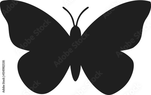 Simple Silhouette Elegant Butterfly Insect Wing Nature Beauty Concept Illustration
