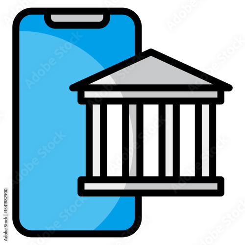 Mobile Banking  Icon Element For Design