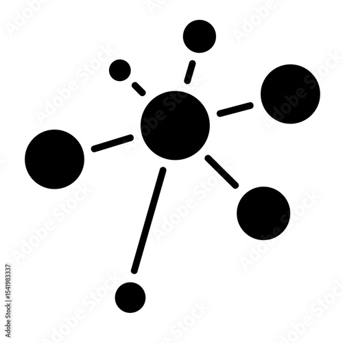 Interconnected Nodes  Icon Element For Design	