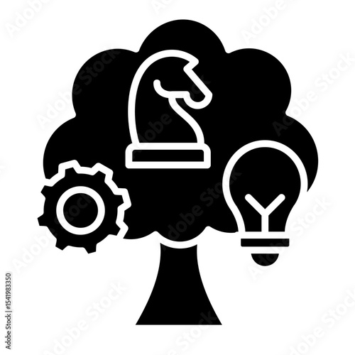 Tree Of Strategy  Icon Element For Design	