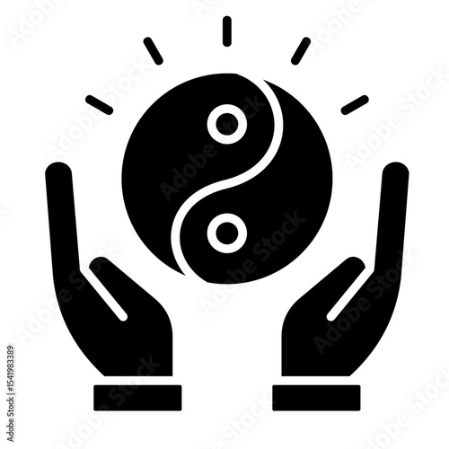 Yin-Yang Balance  Icon Element For Design	