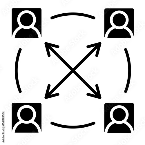 Cross-Functional Map  Icon Element For Design	