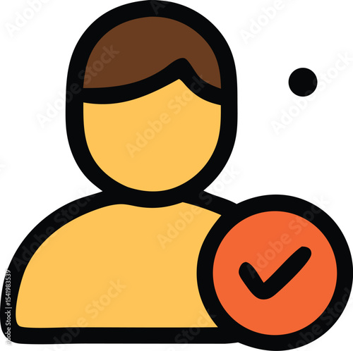Profile icon showing verified user approval, suitable for account settings webpages.