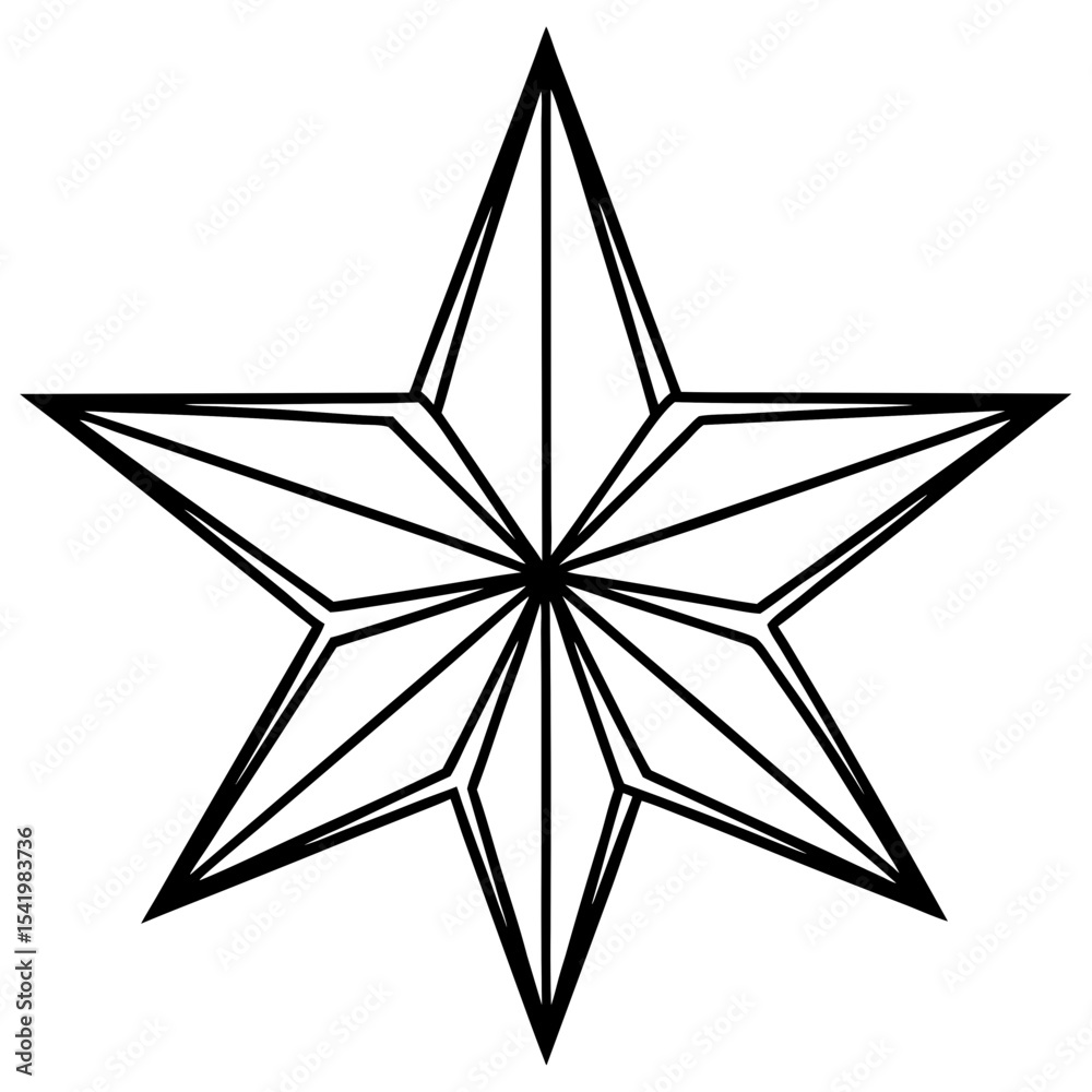 Fototapeta premium Christmas Star line art vector