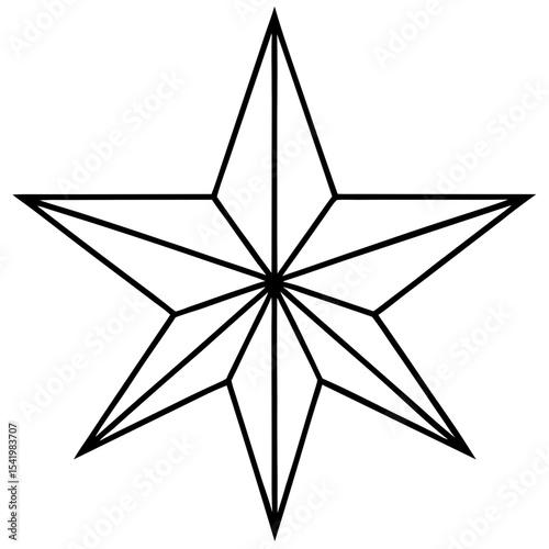 Christmas Star line art vector