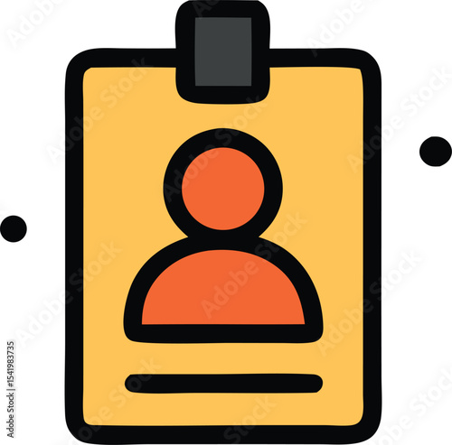 Profile icon badge suitable for business cards, websites, presentations, and marketing materials with a generic identification symbol design element.