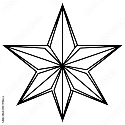 Christmas Star line art vector