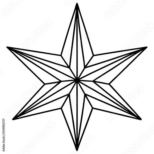 Christmas Star line art vector