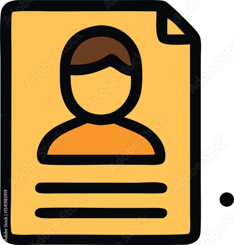 Profile icon suitable for websites, featuring a userfriendly profile document icon. Perfect for user profiles and account settings pages.