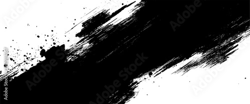 Vector black brush art grunge texture ink print distress. 