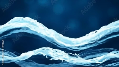 Slow Motion Flowing Water Stream with Blue Background, seamless looping 4K time -lapse video background 