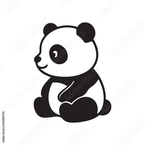 Solid Black and White Panda