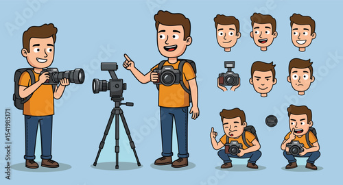 Professional Photographer Vector Illustration Pack 3