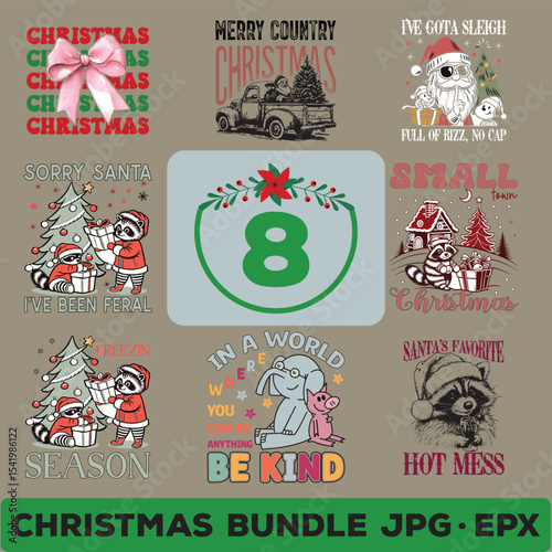 Christmas Bundle Typography T-shirt Design