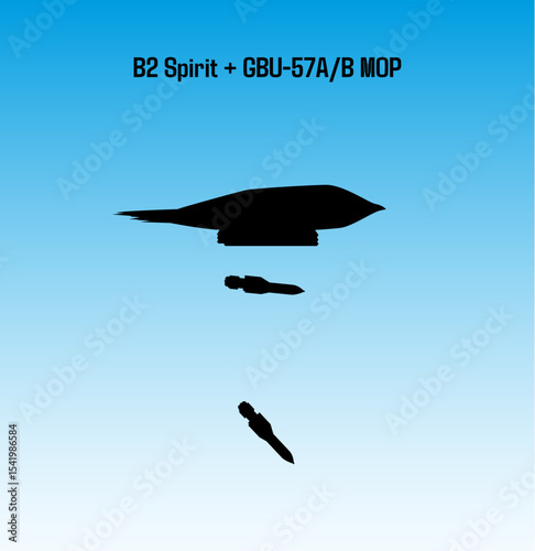 B2 Spirit Dropping Two GBU-57 Bunker Busters