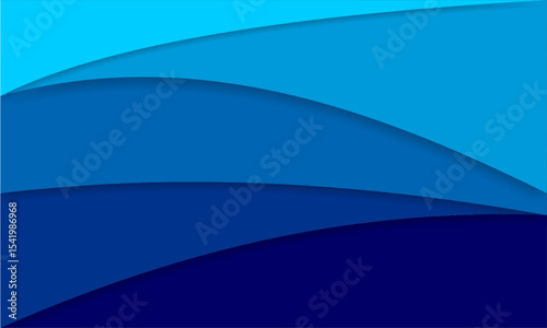 Layered Blue Abstract Paper Cut Background with Modern Gradient for Business and Digital Use