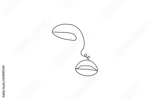 Continuous single line art and drawing of lips outline vector illustration
