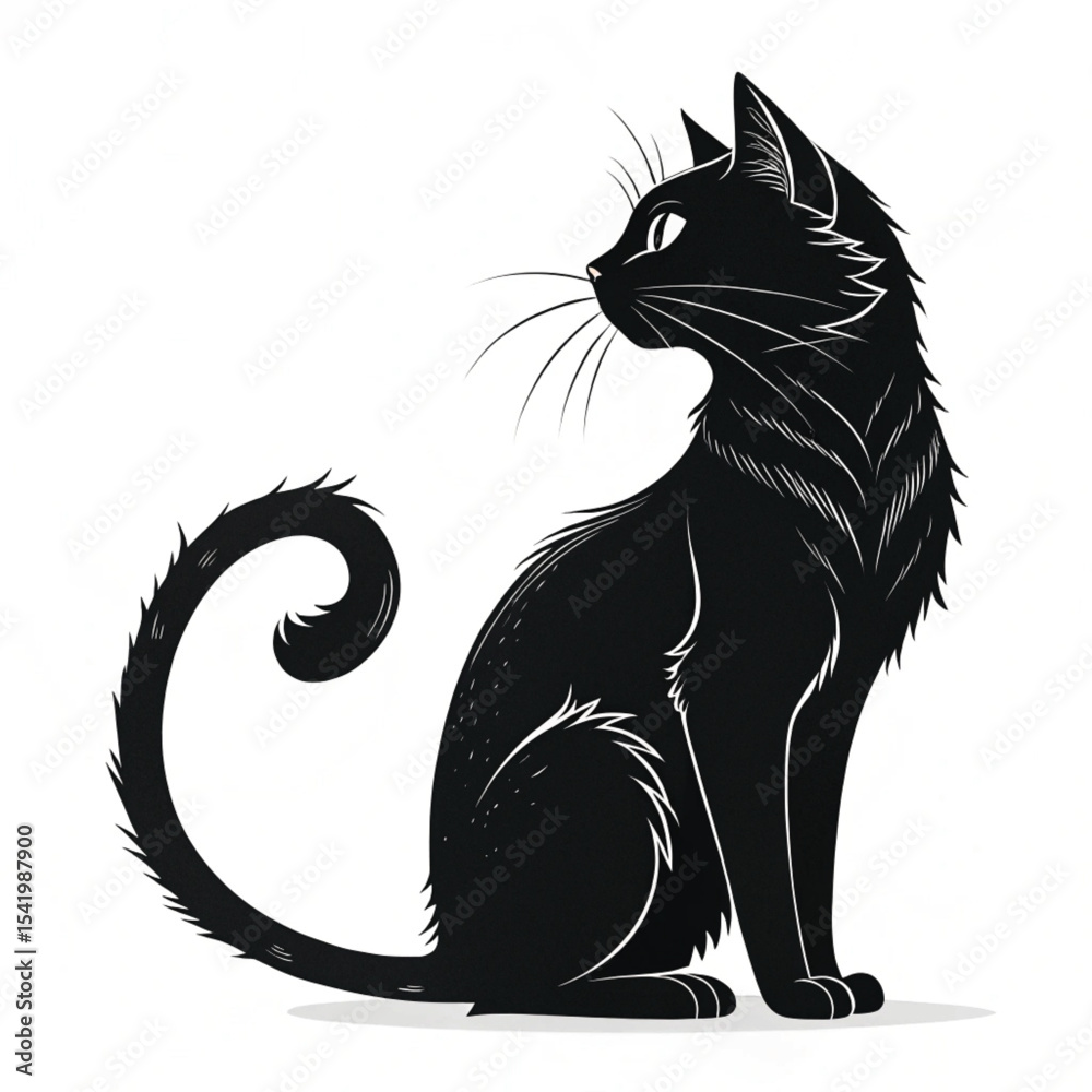 Obraz premium Black Cat Silhouette Perfect for tshirt silhouette