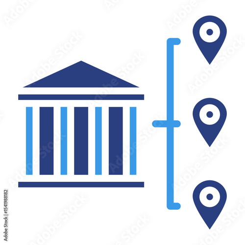 Bank Branch  Icon Element For Design