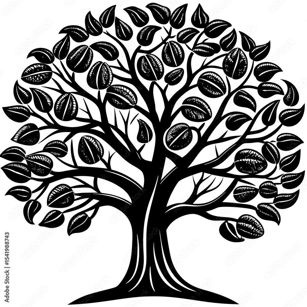 Obraz premium black and white tree