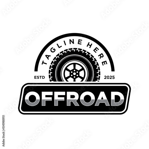 Offroad tire workshop logo emblem and badge